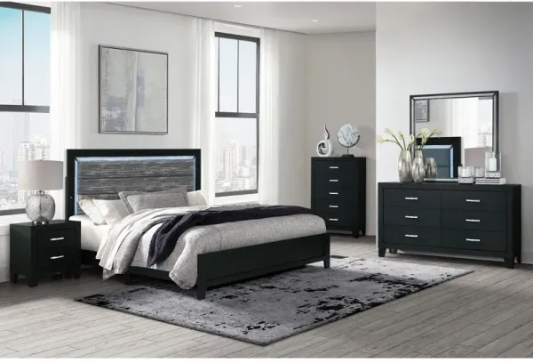 Carlos - 5 Pieces Queen Bedroom Set - Black