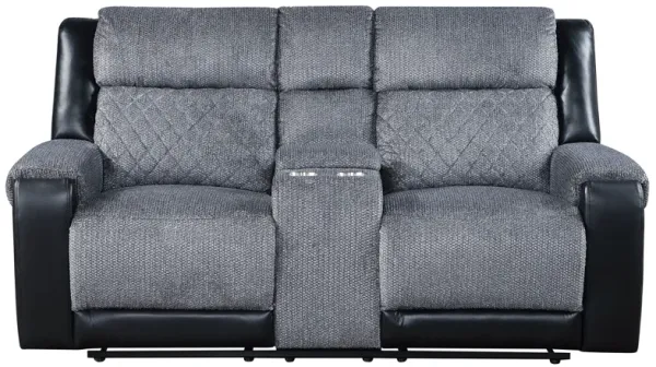 Alicia - Console Reclining Loveseat - Gray Black