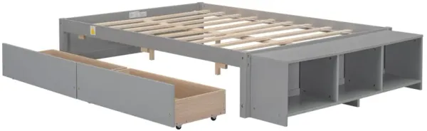 Bed With Storage Case, 2 Storage Drawers, Lengthwise Support Slat