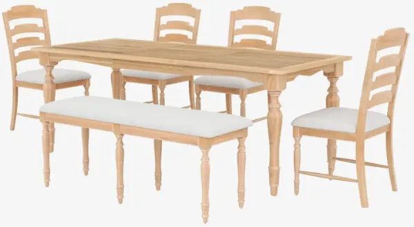 Topmax - Vintage Traditional Extendable Dining Table Set With Removable Leaf