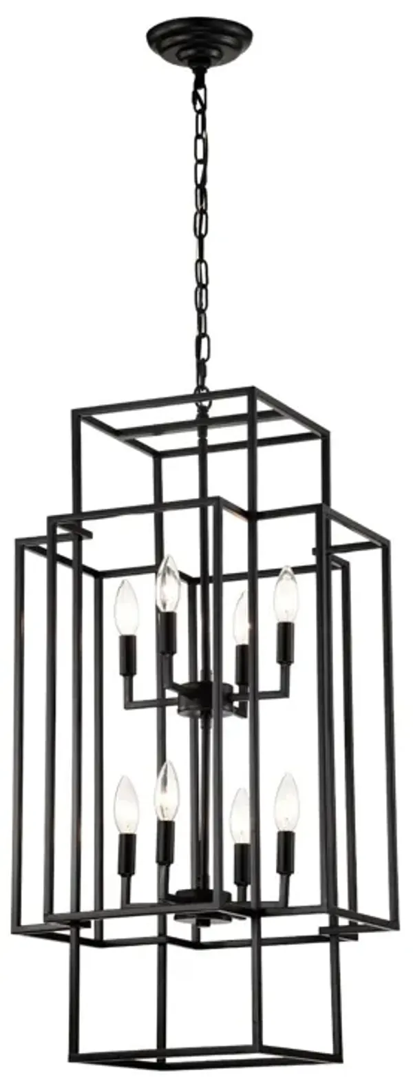 8 Light Lantern Chandelier Lighting, Entryway Chandeliers For High Ceilings, Chandeliers For Dining Room, Foyer, Entry, Staircase, Hallway, Height Adjustable (E12 Bulbs Not Included)