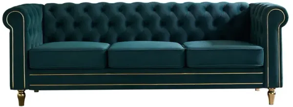 Chesterfield - Velvet Sofa 84.65" For Living Room
