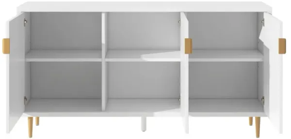 Modern TV Stand With 3 Doors And Adjustable Shelves