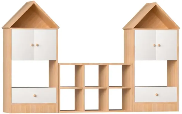 Versatile Children's Bookshelf With House Shaped Design, Multi Functional Storage For Books And Toys
