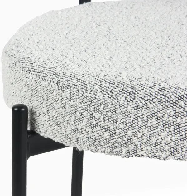 Burbank - Modern Round Boucle Dining Chairs (Set of 2) - Black / White