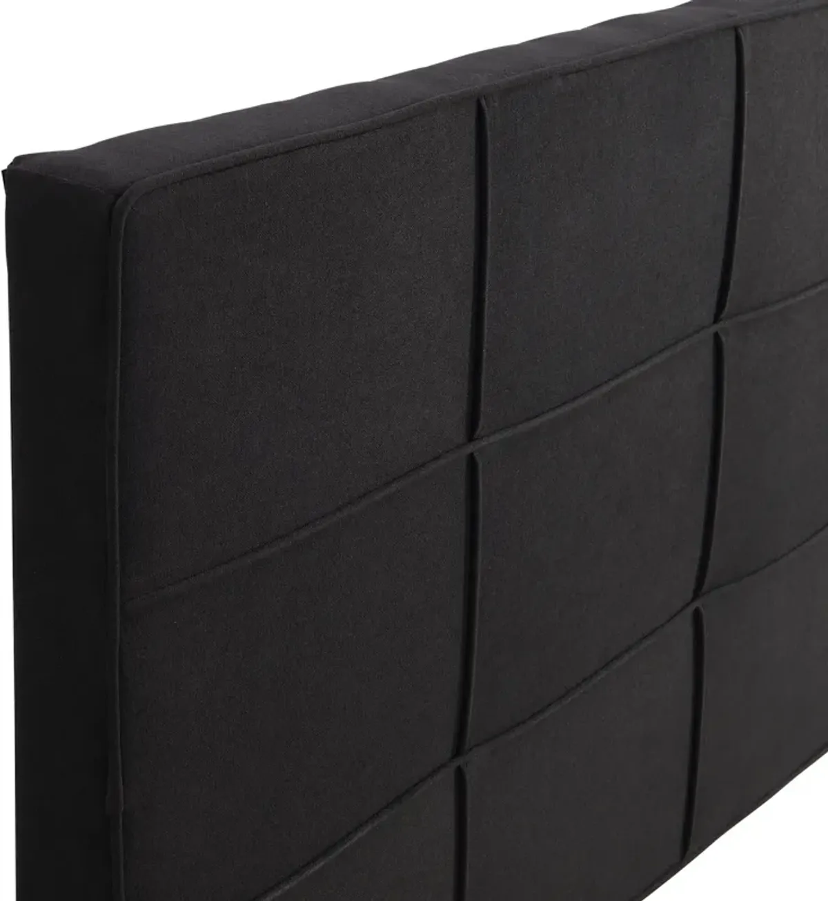 King Size Upholstered Platform Bed Frame With Button Tufted Linen Fabric Headboard, No Box Spring Needed, Wood Slat Support
