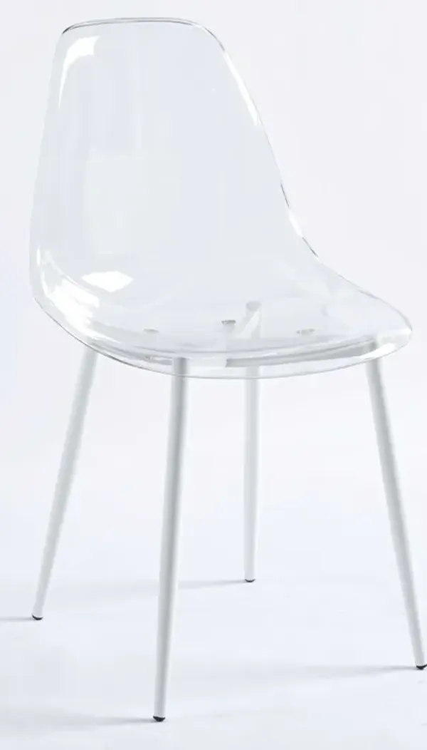 Transparent Plastic Seat Dining Chair (Set of 4)