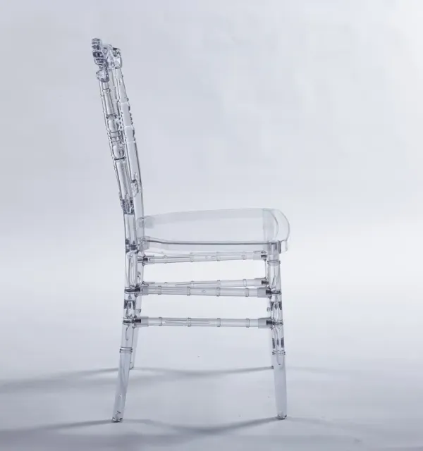 Dining Chair With Plastic Seat, Welding Chair (Set of 4) - Transparent