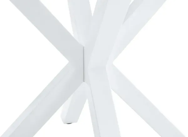 Table Cross Leg Mid-Century Dining Table For 4 - 6 People With Round MDF Table Top, Pedestal Dining Table, End Table Leisure Coffee Table - White