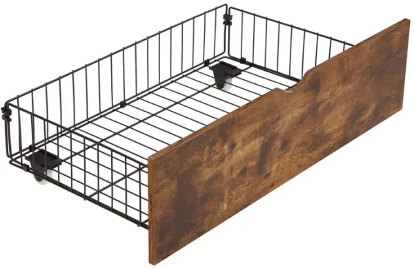 Modern Style Full Bed Drawers With Wheels Storage Solution - Brown / Black