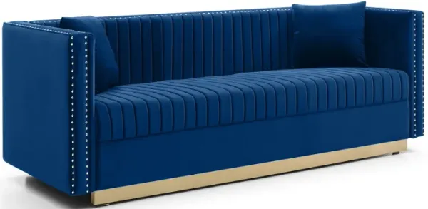 Contemporary Vertical Channel Tufted Sofa Modern Upholstered Couch For Living Room With 2 Pillows