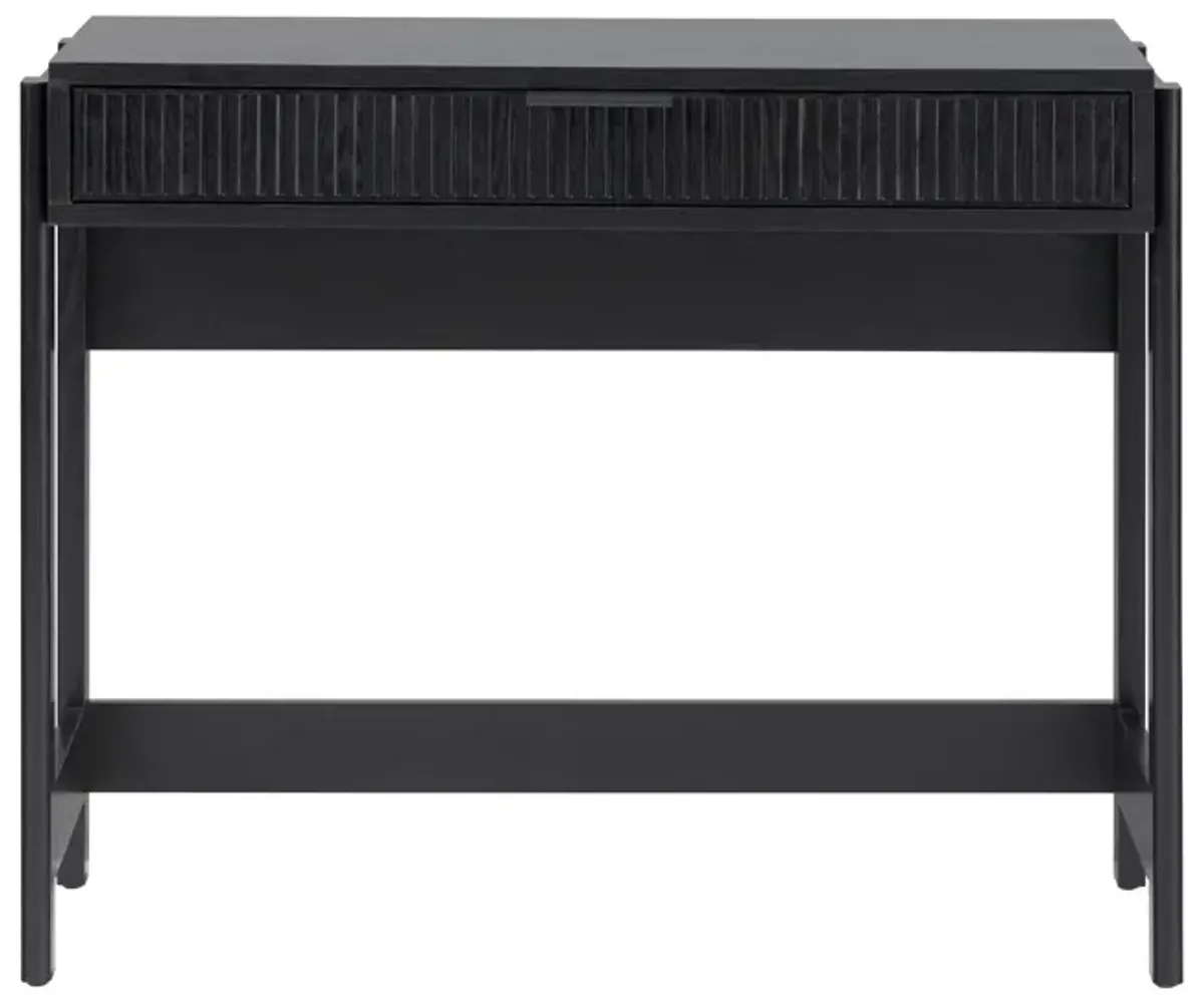 Transitional Reeded Writing Desk With Drawer