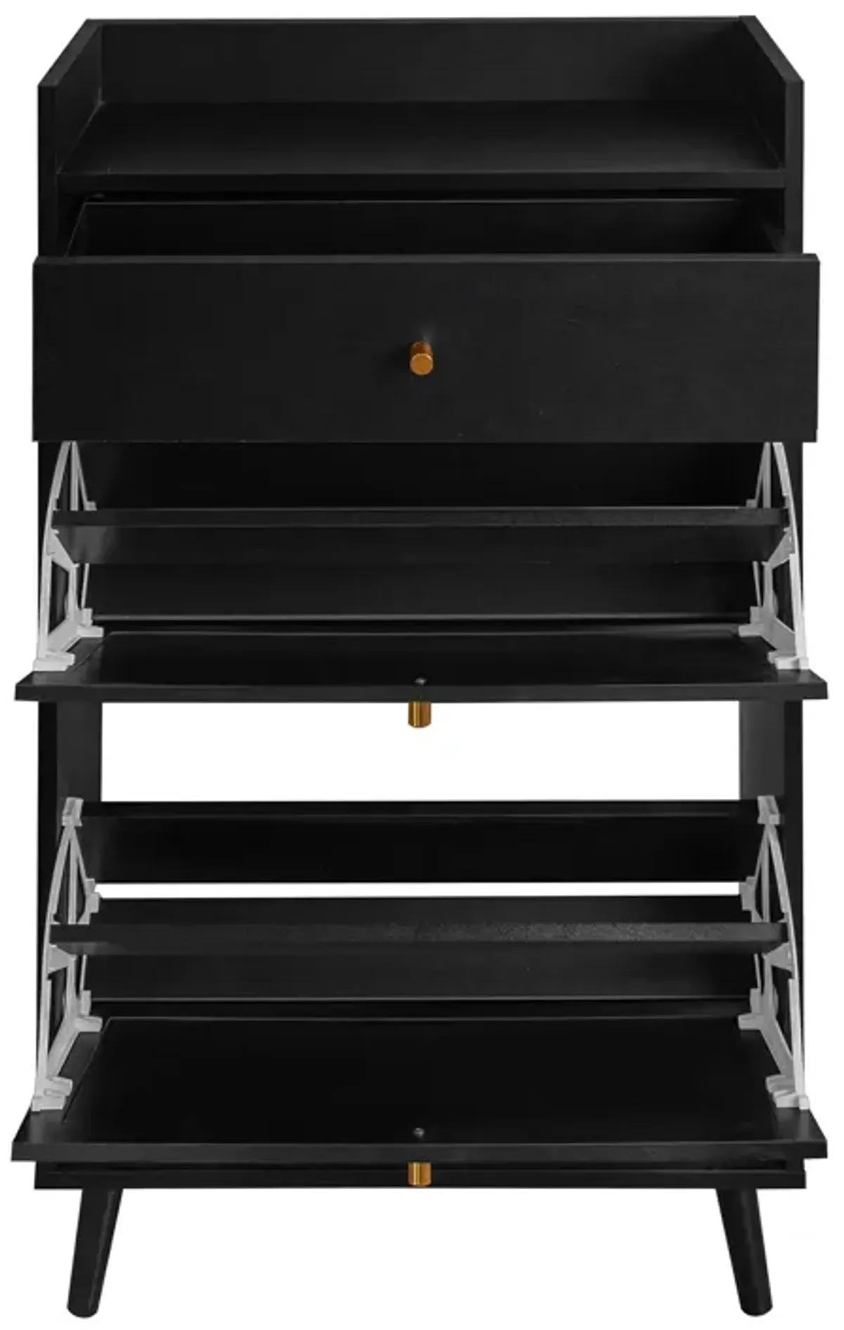 Allen - Rattan 2 Door 1 Drawer Cabinet Shoe Rack For Entrance