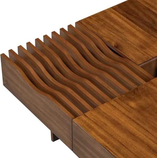 Unique Square Coffee Table With 3 Drawers