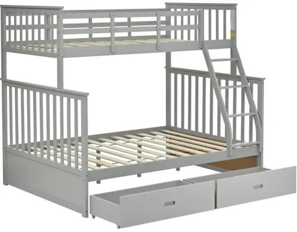 Bunk Bed With Storage Drawers And Safety Features