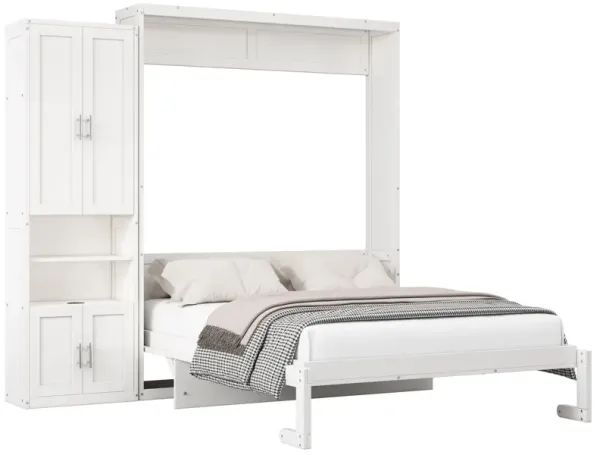 Murphy Bed With Side Cabinet Storage Shelf, Cabinet Bed Folding Wall Bed With Desk Combo Perfect For Guest Room, Study, Office