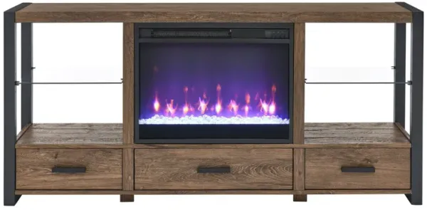 Electric Fireplace Media TV Stand With Sync Colorful LED Lights