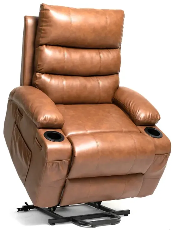 Large Size Electric Power Lift Recliner Chair Sofa With 8 Point Vibration Massage And Lumbar Heat