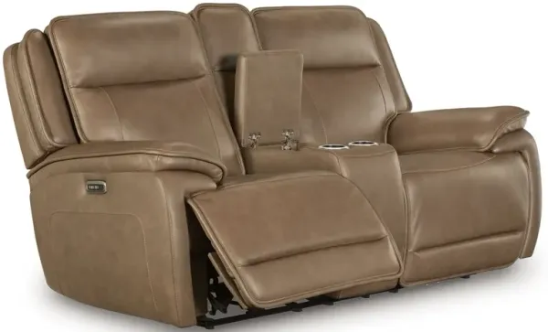 Glencroft - Sahara - Power Reclining Loveseat With Console / Adjustable Headrest