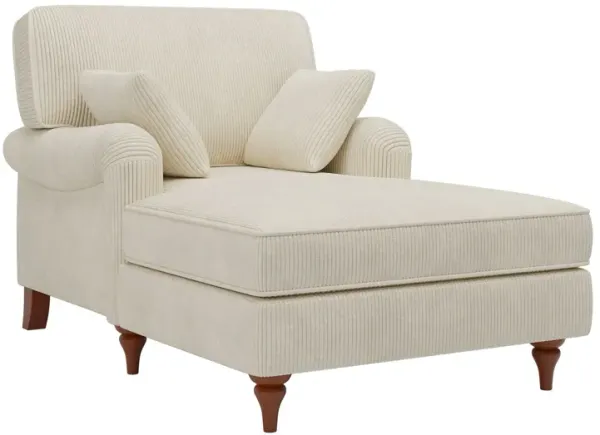 Oversized Chaise Lounge Chair Indoor With 2 Comfy Pillows Rolled Arms Corduroy Fabric Sleeper Sofa Chair For Living Room Bedroom - Beige