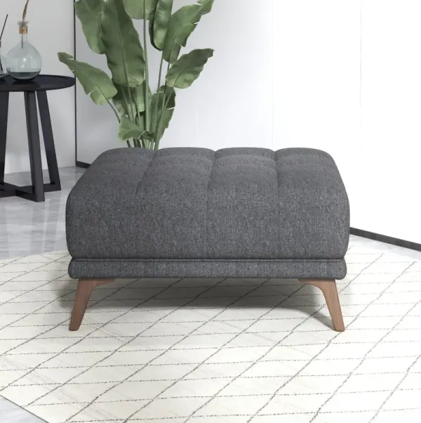 Addison - Square Upholstered Ottoman - Dark Gray