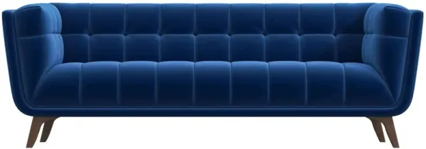 Addison - Large Velvet Sofa - Brown / Navy Blue