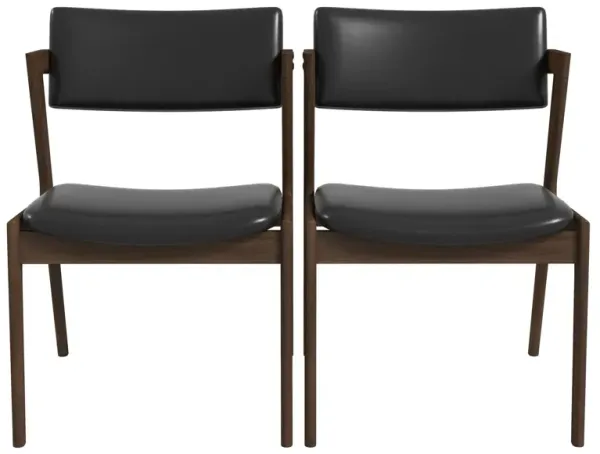 Edwin - Mid-Century Modern Dining Chair (Set of 2) - Black / Brown