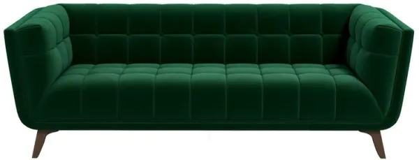 Addison - Large Velvet Sofa - Dark Green / Green