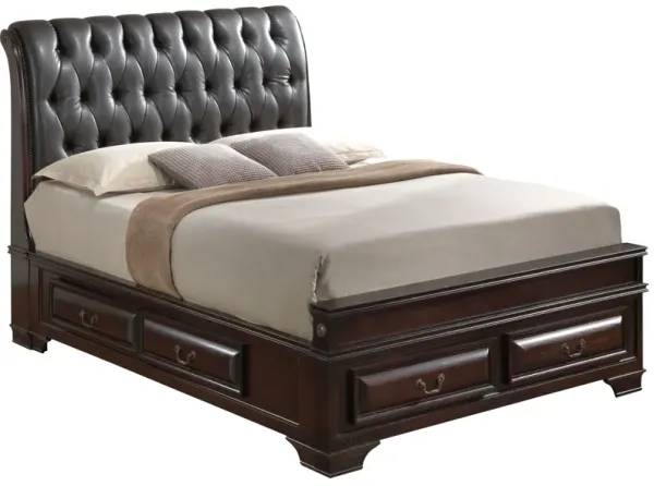 King Storage Bed Elegant - Cappuccino