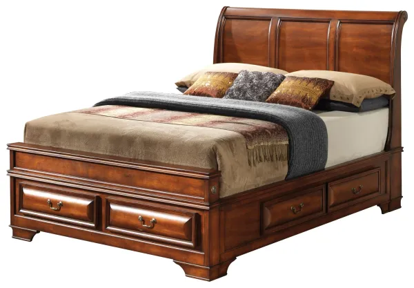 Lavita - King Drawers Storage Bed - Oak