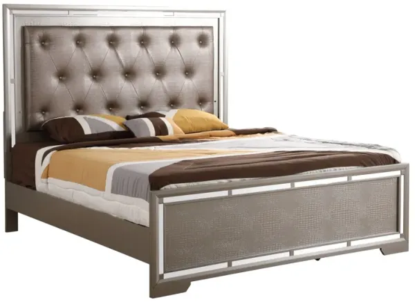 Alana - King Bed - Silver Champagne