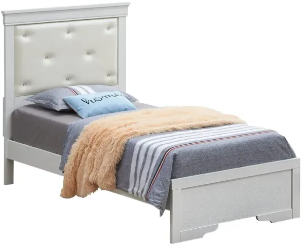 Lorana - Twin Modern Bed - Silver Champagne