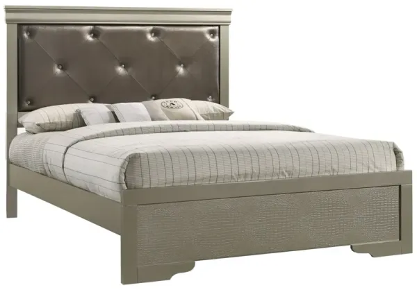 Queen Bed Elegantly Designed Transitional - Champagne