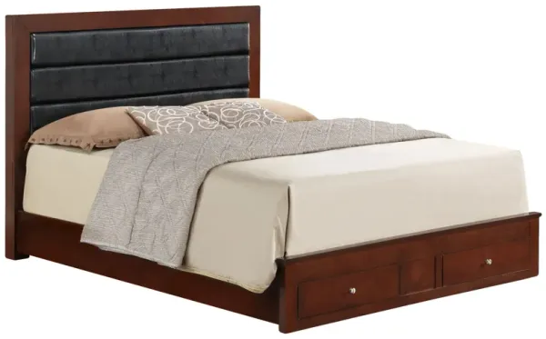 Full Storage Elegant Bed For Cozy Spaces - Cherry