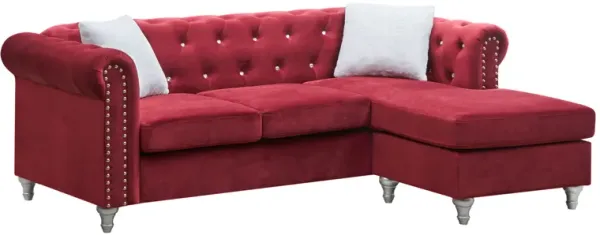 Raisa - Sofa Chaise - Burgundy
