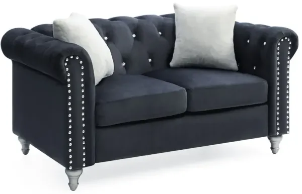 Stylish Contemporary Loveseat - Black