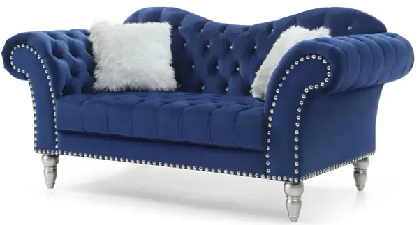 Elegant Traditional Loveseat For Two - Blue