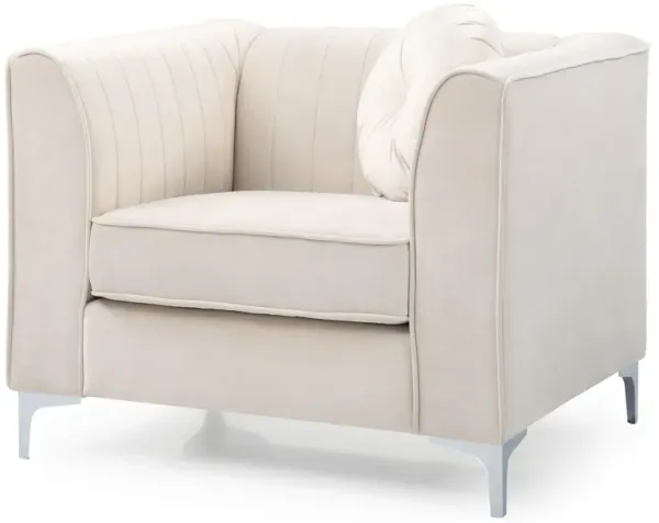 Contemporary Sloped Armchair - Ivory