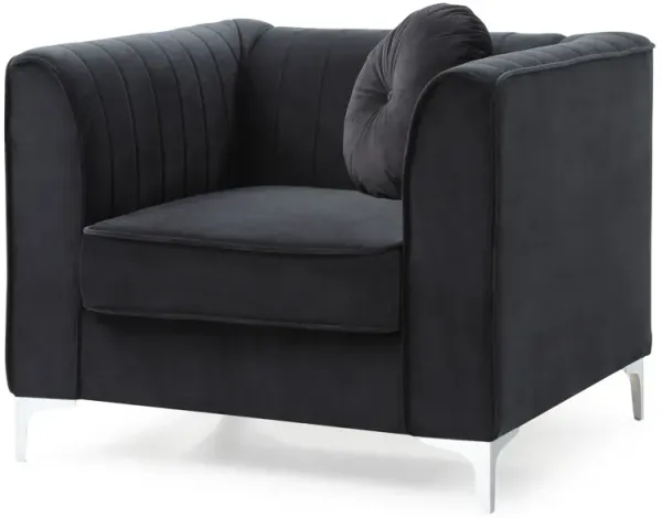 Sleek Modern Sloped Armchair - Black