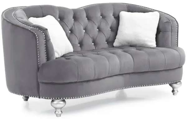 Charming Traditional Loveseat - Gray