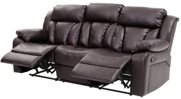 Comfortable Reclining Sofa - Dark Brown