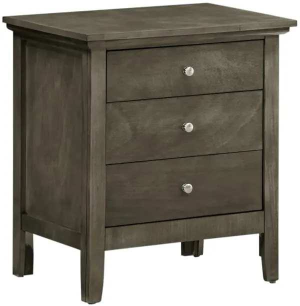 3 Drawer Nightstand - Gray