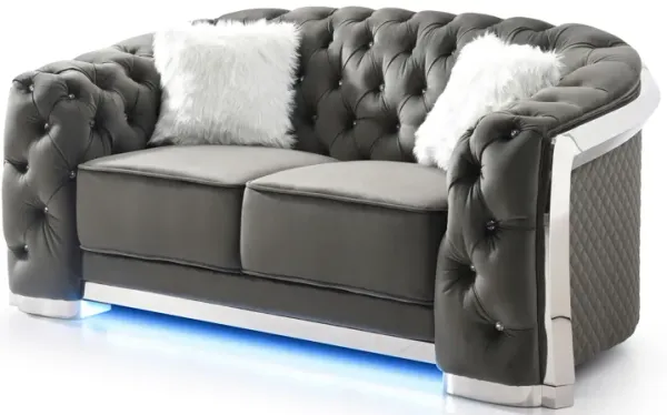 Flared Arm Loveseat - Gray