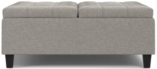 Harrison - Large Square Coffee Table Storage Ottoman - Gray