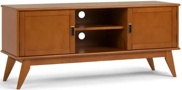 Draper - Mid Century Low TV Media Stand - Teak Brown