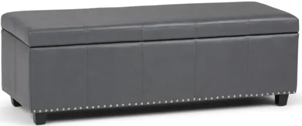 Kingsley - Large Storage Ottoman - Stone Gray