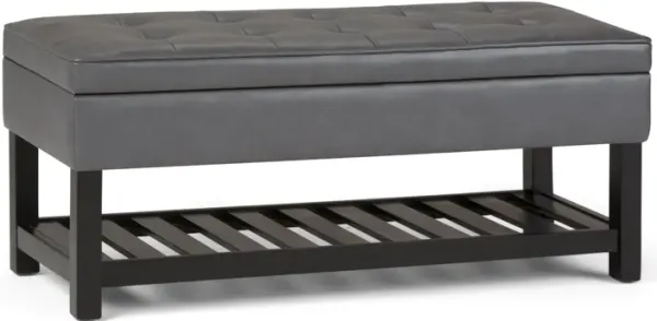 Cosmopolitan - Storage Ottoman Bench With Open Bottom - Stone Gray