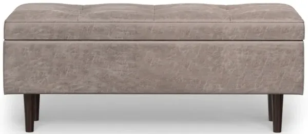 Shay - Mid Century Rectangular Storage Ottoman - Gray