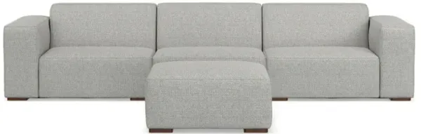 Rex - 3 Seater Sofa And Ottoman - Gray