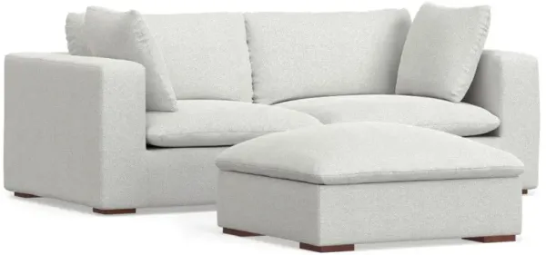 Jasmine - 2 Seater Sofa And Ottoman - Gray